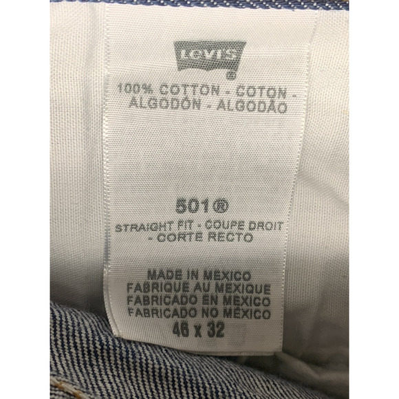 NWOT Mens LEVI Jeans 501 Original Size 46x31 Straight Leg Button Fly Dark Wash - Picture 12 of 14